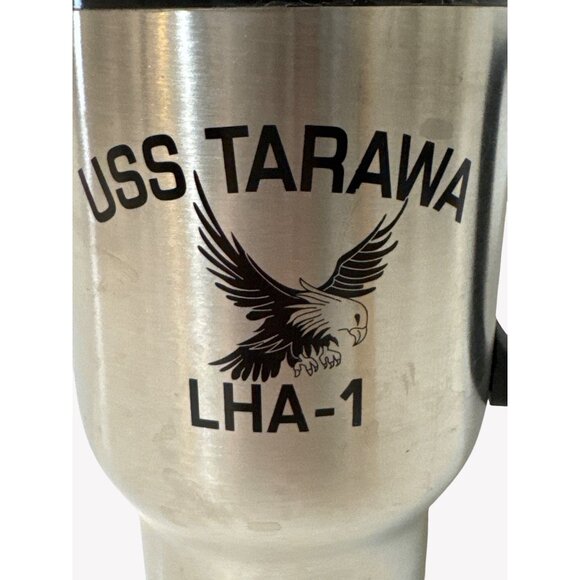 Rare USS Tarawa LHA-1 Military Vessel Stainless Steel Travel Mug Collectible - Picture 2 of 8